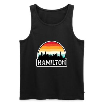 Hamilton Canada Flag Skyline Reisesouvenir - Männer Premium Bio Tank Top - Schwarz - Vorne - Michal (187cm)