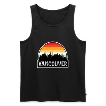 Souvenir de voyage de Vancouver Canada Flag Skyline - Débardeur bio Premium Homme - noir - Devant - Michal (187cm)