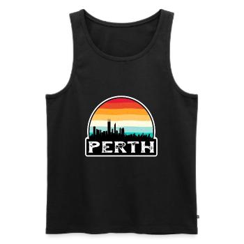 Perth Australien Flagge Skyline Reise-Souvenir - Männer Premium Bio Tank Top - Schwarz - Vorne - AI Model Male 178 light (178cm)