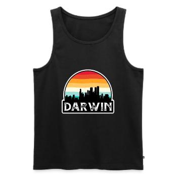 Darwin Australien Flagge Skyline Reisesouvenir - Männer Premium Bio Tank Top - Schwarz - Vorne - AI Model Male 178 light (178cm)
