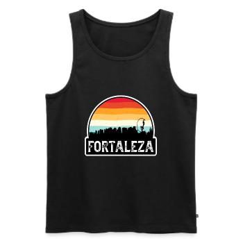 Fortaleza Brésil Flag Skyline Souvenir de voyage - Débardeur bio Premium Homme - noir - Devant - Michal (187cm)