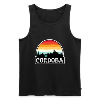Cordoba Argentine Flag Skyline Souvenir de voyage - Débardeur bio Premium Homme - noir - Devant - AI Model Male 178 light (178cm)