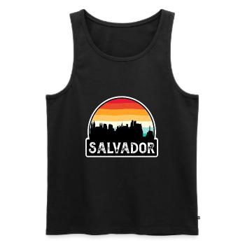 Salvador Brésil Flag Skyline Souvenir de voyage - Débardeur bio Premium Homme - noir - Devant - Michal (187cm)