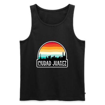Ciudad Juarez Mexique Flag Skyline Souvenir de voyage - Débardeur bio Premium Homme - noir - Devant - Michal (187cm)