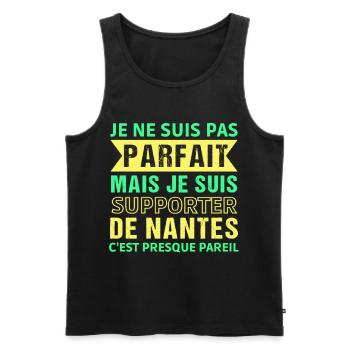 Supporter de Nantes cadeau pour supporter nantais. - Débardeur bio Premium Homme - noir - Devant - Michal (187cm)