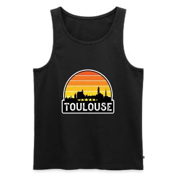 Toulouse France Flag Skyline Souvenir de voyage - Débardeur bio Premium Homme - noir - Devant - Michal (187cm)