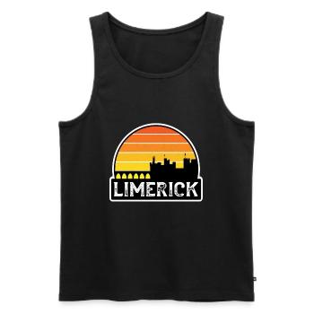 Limerick Ireland Flag Skyline Travel Souvenir - Men's Premium Organic Tank Top - black - Front - Michal (187cm)