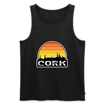 Cork Irlande Flag Skyline Souvenir de voyage - Débardeur bio Premium Homme - noir - Devant - Michal (187cm)