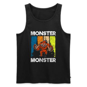 Monsters scare terrifying disguise - Men's Premium Organic Tank Top - black - Front - AI Model Male 178 light (178cm)
