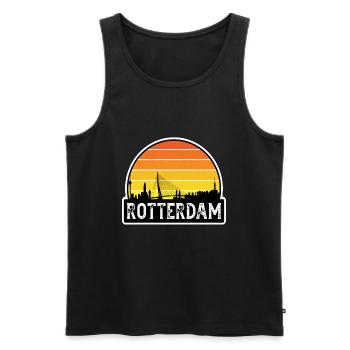Rotterdam Pays-Bas Flag Skyline Souvenir de voyage - Débardeur bio Premium Homme - noir - Devant - Michal (187cm)