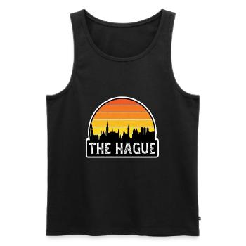 La Haye Drapeau des Pays-Bas Skyline Souvenir de voyage - Débardeur bio Premium Homme - noir - Devant - Michal (187cm)