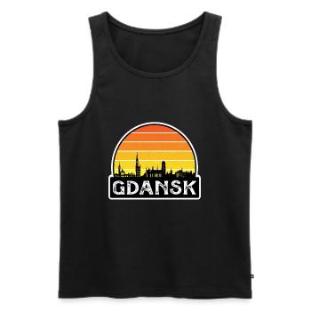 Danzig Polen Flagge Skyline Reisesouvenir - Männer Premium Bio Tank Top - Schwarz - Vorne - AI Model Male 178 light (178cm)