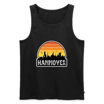 Hannover Deutschland Flagge Skyline Reisesouvenir - Männer Premium Bio Tank Top - Schwarz - Vorne - AI Model Male 178 light (178cm)