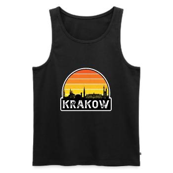 Krakau Polen Flagge Skyline Reisesouvenir - Männer Premium Bio Tank Top - Schwarz - Vorne - AI Model Male 178 light (178cm)