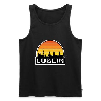 Lublin Pologne Flag Skyline Souvenir de voyage - Débardeur bio Premium Homme - noir - Devant - Michal (187cm)