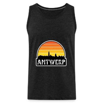 Anvers Belgique Flag Skyline Souvenir de voyage - Débardeur bio Premium Homme - charbon - Devant - Alexander (188cm)