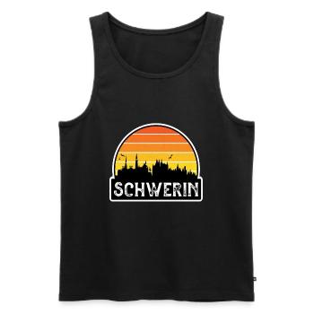Schwerin Deutschland Flagge Skyline Reise Souvenir - Männer Premium Bio Tank Top - Schwarz - Vorne - AI Model Male 178 light (178cm)