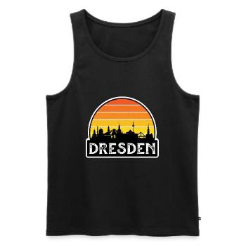 Dresde Allemagne Flag Skyline Souvenir de voyage - Débardeur bio Premium Homme - noir - Devant - AI Model Male 178 light (178cm)