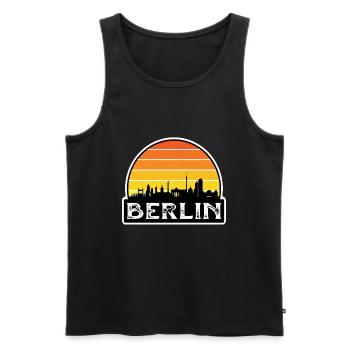 Berlin Allemagne drapeau Skyline voyage souvenir - Débardeur bio Premium Homme - noir - Devant - AI Model Male 178 light (178cm)