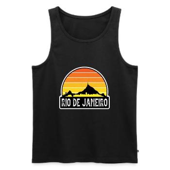 Rio De Janeiro Brasilien-Flagge Skyline Reise-Souvenir - Männer Premium Bio Tank Top - Schwarz - Vorne - Michal (187cm)