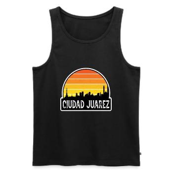 Ciudad Juarez Mexique Flag Skyline Souvenir de voyage - Débardeur bio Premium Homme - noir - Devant - Michal (187cm)