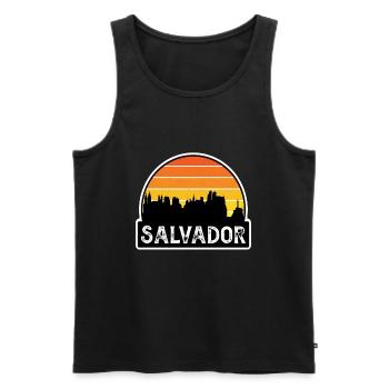 Salvador Brésil Flag Skyline Souvenir de voyage - Débardeur bio Premium Homme - noir - Devant - Michal (187cm)
