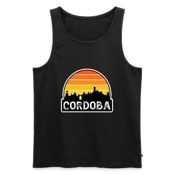 Cordoba Argentine Flag Skyline Souvenir de voyage - Débardeur bio Premium Homme - noir - Devant - AI Model Male 178 light (178cm)