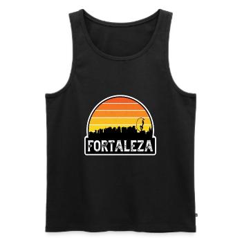 Fortaleza Brésil Flag Skyline Souvenir de voyage - Débardeur bio Premium Homme - noir - Devant - Michal (187cm)