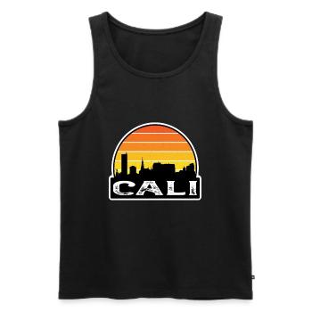Cali Kolumbien Flagge Skyline Reisesouvenir - Männer Premium Bio Tank Top - Schwarz - Vorne - AI Model Male 178 light (178cm)