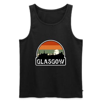 Glasgow Scotland Flag Skyline Travel Souvenir - Men's Premium Organic Tank Top - black - Front - AI Model Male 178 light (178cm)
