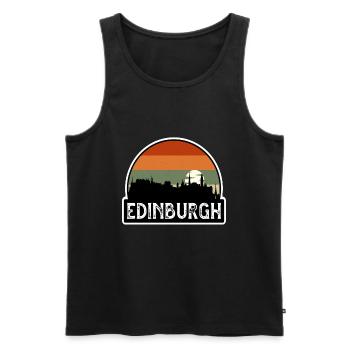 Edinburgh Scotland Flag Skyline Travel Souvenir - Men's Premium Organic Tank Top - black - Front - Michal (187cm)