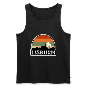 Lisburn Northern Ireland Flag Skyline Travel Souve - Men's Premium Organic Tank Top - black - Front - Michal (187cm)