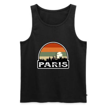 Paris France Flag Skyline Travel Souvenir - Men's Premium Organic Tank Top - black - Front - Michal (187cm)