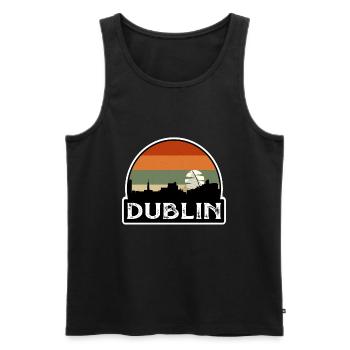 Dublin Ireland Flag Skyline Travel Souvenir - Men's Premium Organic Tank Top - black - Front - Michal (187cm)