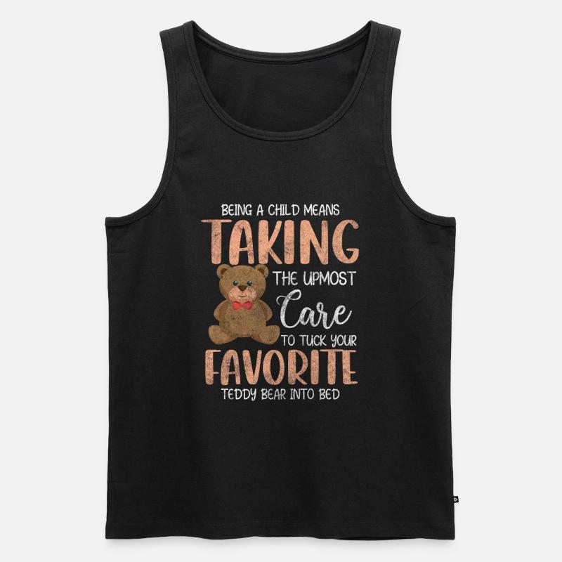 Kuscheltier Kind Niedlich - Männer Premium Bio Tank Top - Schwarz
