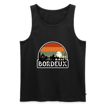 Bordeux France Flag Skyline Travel Souvenir - Men's Premium Organic Tank Top - black - Front - Michal (187cm)