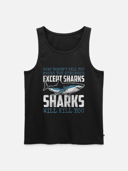 Shark Underwater Angler Teeth - Men's Premium Organic Tank Top - black