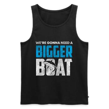 Weißer Hai Ozean Angler Zähne - Männer Premium Bio Tank Top - Schwarz - Vorne - Michal (187cm)