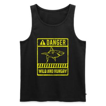 Requins Dents d’animaux marins sous-marins - Débardeur bio Premium Homme - noir - Devant - Michal (187cm)