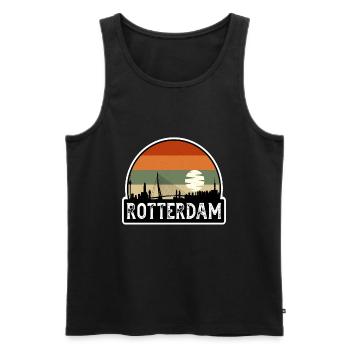 Rotterdam Netherlands Flag Skyline Travel Souvenir - Men's Premium Organic Tank Top - black - Front - Michal (187cm)