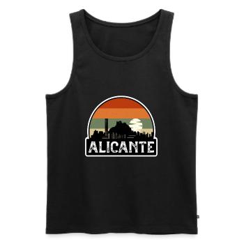 Alicante Spain Flag Skyline Travel Souvenir - Men's Premium Organic Tank Top - black - Front - Michal (187cm)