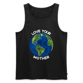 Love your Mother Earth - Männer Premium Bio Tank Top - Schwarz - Vorne - AI Model Male 178 light (178cm)