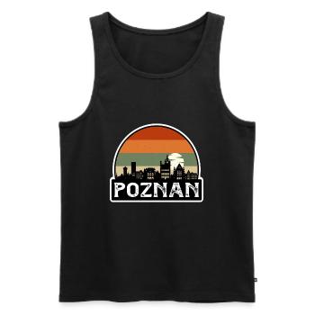 Poznan Poland Flag Skyline Travel Souvenir - Men's Premium Organic Tank Top - black - Front - Michal (187cm)