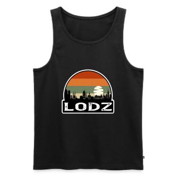 Lodz Poland Flag Skyline Travel Souvenir - Men's Premium Organic Tank Top - black - Front - Michal (187cm)