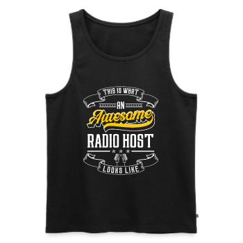 Podcast Beruf Tv Sendung - Men's Premium Organic Tank Top - black - Front - AI Model Male 178 light (178cm)