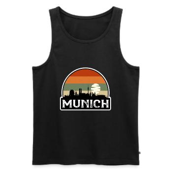 Munich Germany Flag Skyline Travel Souvenir - Men's Premium Organic Tank Top - black - Front - Michal (187cm)