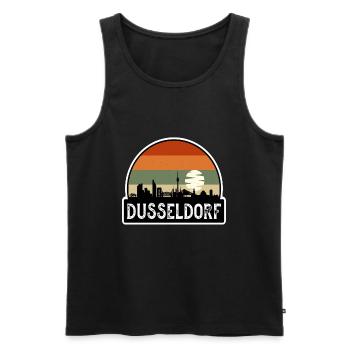 Dusseldorf Germany Flag Skyline Travel Souvenir - Men's Premium Organic Tank Top - black - Front - Michal (187cm)