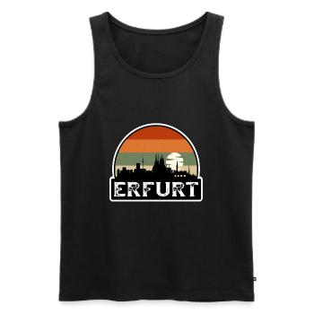 Erfurt Germany Flag Skyline Travel Souvenir - Men's Premium Organic Tank Top - black - Front - Michal (187cm)