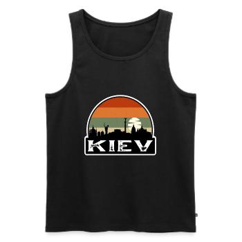 Kiev Ukraine Flag Skyline Travel Souvenir - Men's Premium Organic Tank Top - black - Front - Michal (187cm)