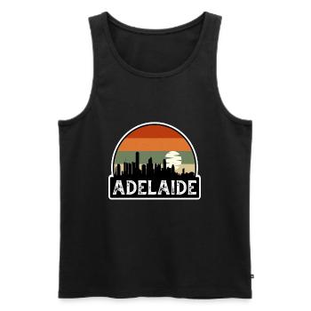 Adelaide Australia Flag Skyline Travel Souvenir - Men's Premium Organic Tank Top - black - Front - Michal (187cm)